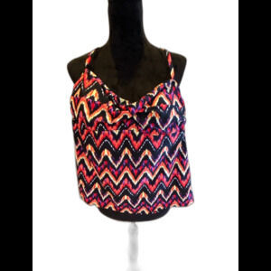 Catalina Womens Halter Swimsuit  Top Size Large Aztec Design Pool Vacation Cruis